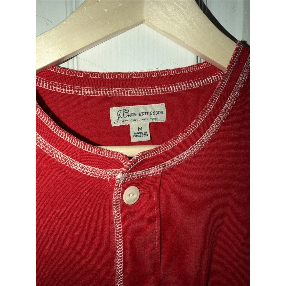 NEW J.Crew Men's Knit Goods Red Thermals Long Sleeve Size M 90's Holiday Flap